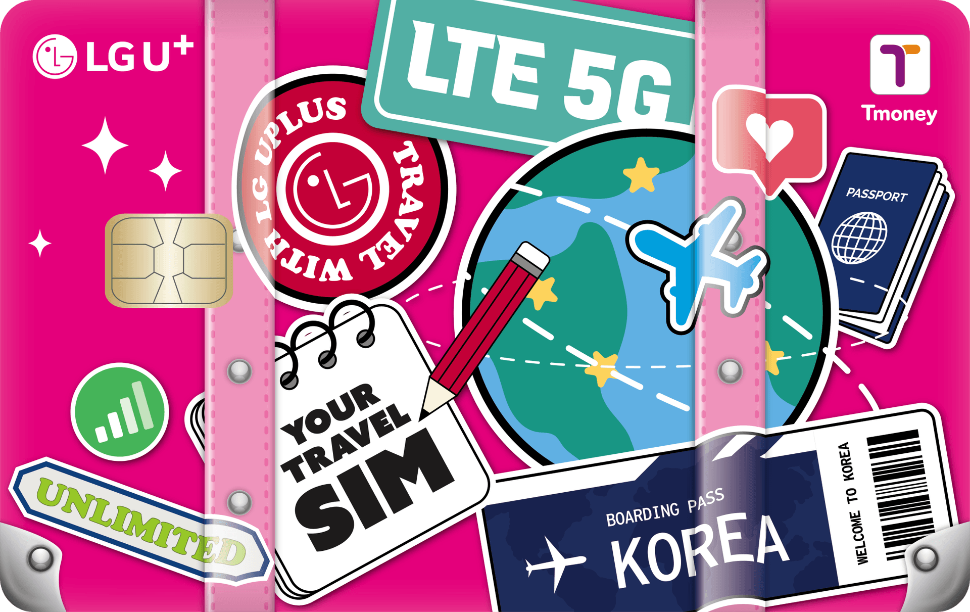 Korea 2-in-1 Unlimited Data SIM and T Money Transportation Card (Airport Pickup) - تصویر اصلی